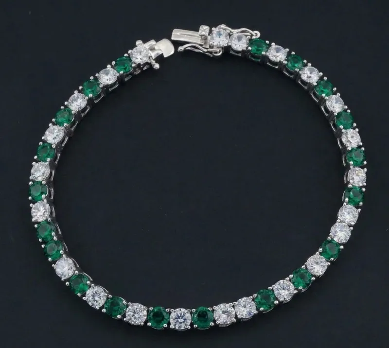 Pulseira CSRD4.0 em prata 925 com esmeralda