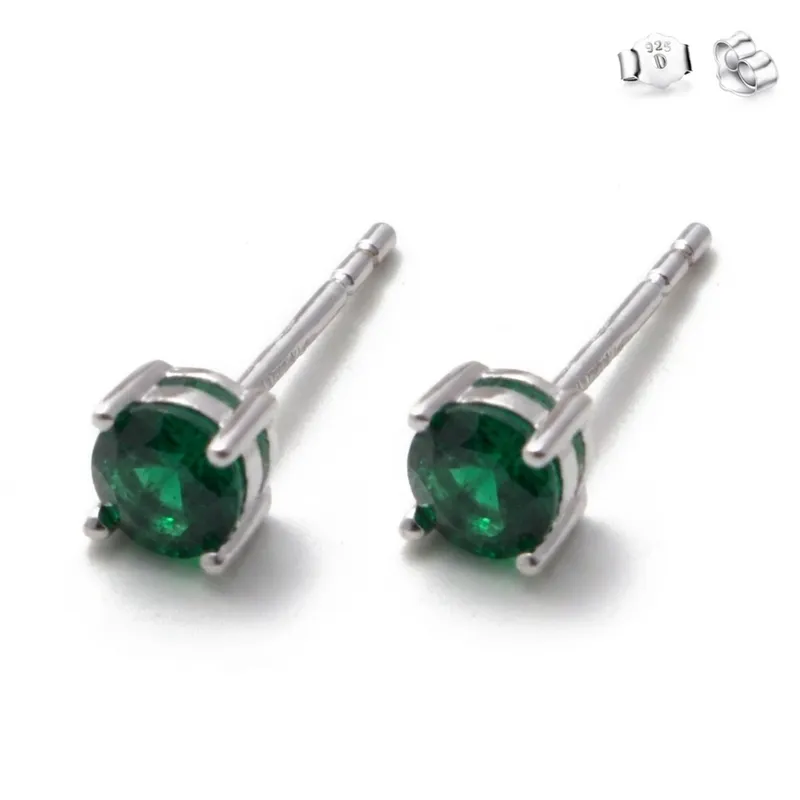 Brincos SET-1986EC2 em prata 925 com esmeralda